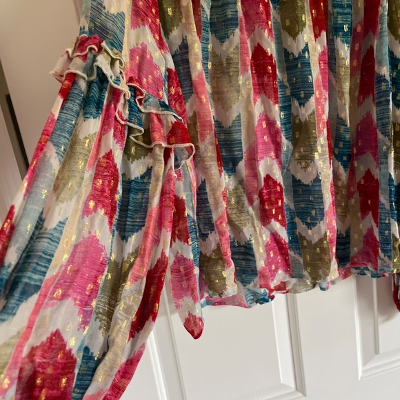 Oliphant multi color metallic boho blouse S-M - Picture 3 of 12